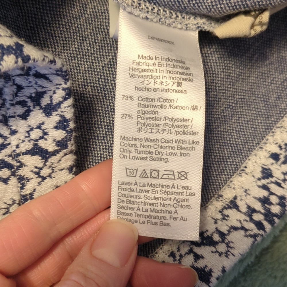 Madewell Floral Jaquard Button Back Top in Indigo - Picture 4 of 4